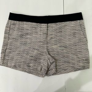 Ann Taylor LOFT Woven Shorts Tweed Black White size 4